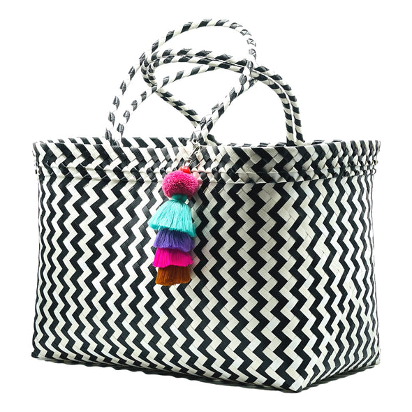 BLACK Zig Zag Boat Bags XLarge