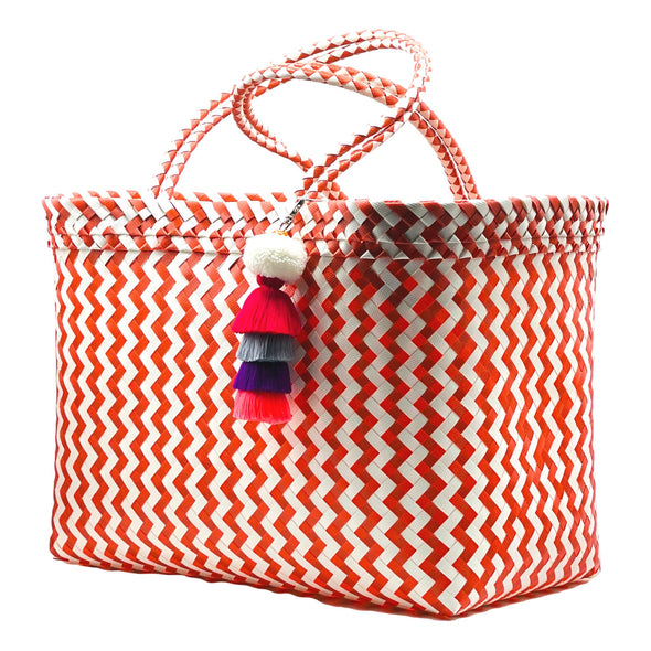 RED Zig Zag Boat Bags XLarge