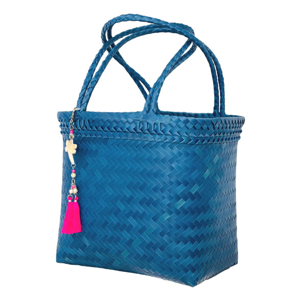 BLUE Bold Long Handle Shopper