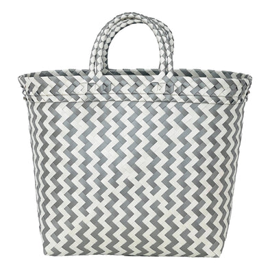 SILVER Zig Zag Short Handle Shopper