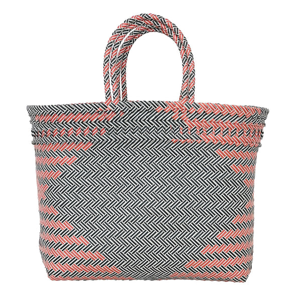 GREY Herringbone Short Handle Shopper