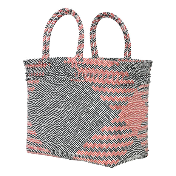 GREY Herringbone Short Handle Shopper