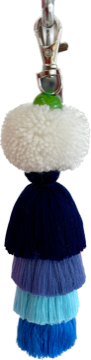 WHITE NAVY Funky Pom Pom Tassel