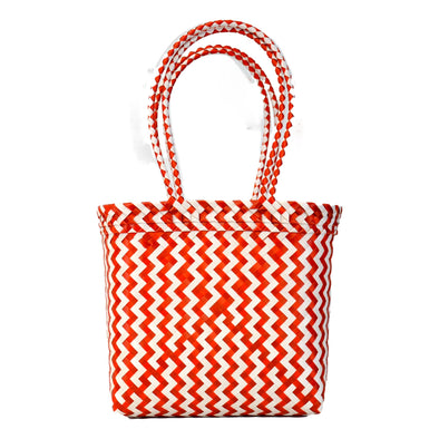 RED Zig Zag Long Handle Shopper