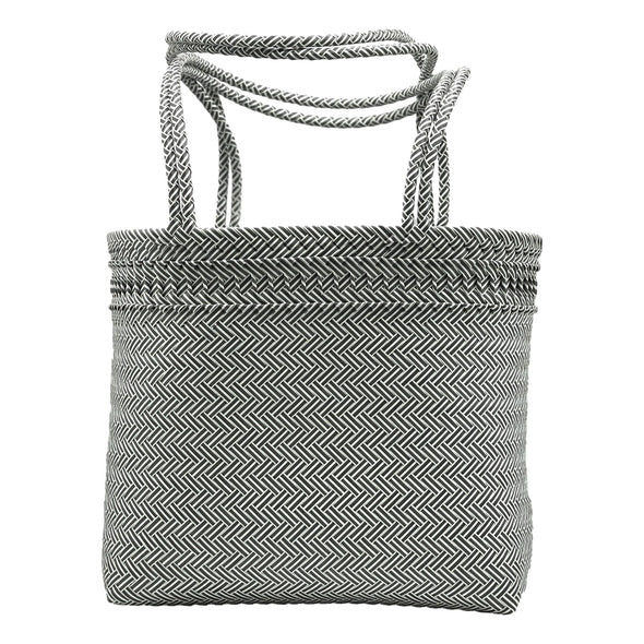 GREY Herringbone Long Handle Shopper