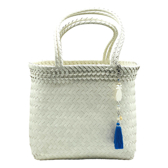 WHITE Bold Long Handle Shopper