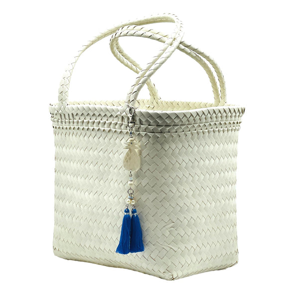 WHITE Bold Long Handle Shopper