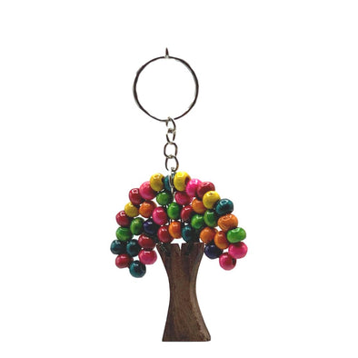 RAINBOW Tree of life Wooden Tassel