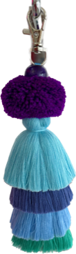 PURPLE AQUA Funky Pom Pom Tassel